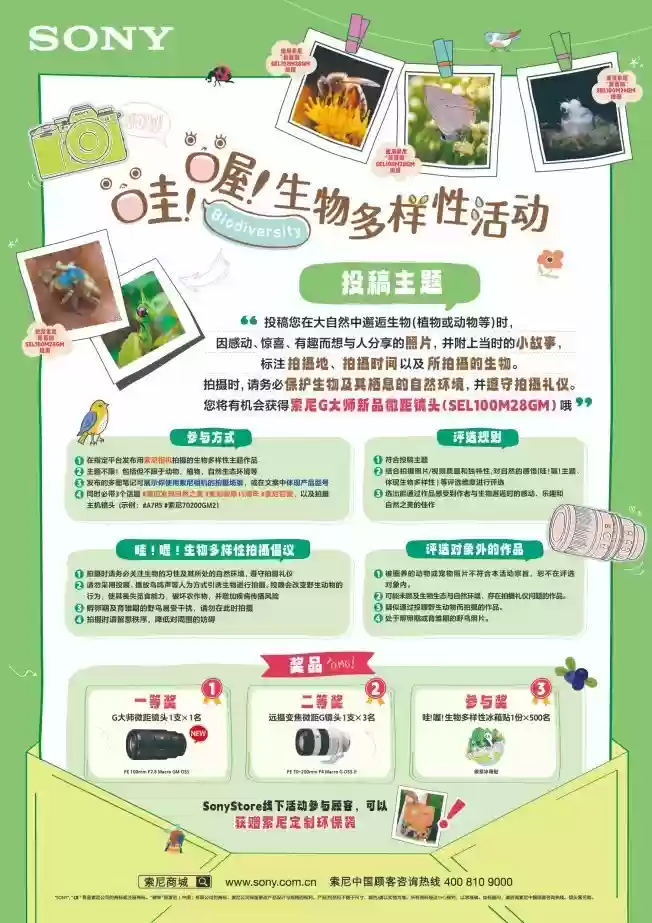 索尼举行“哇!哦!生物多样性摄影比赛”,以影像记录自然的Wow瞬间