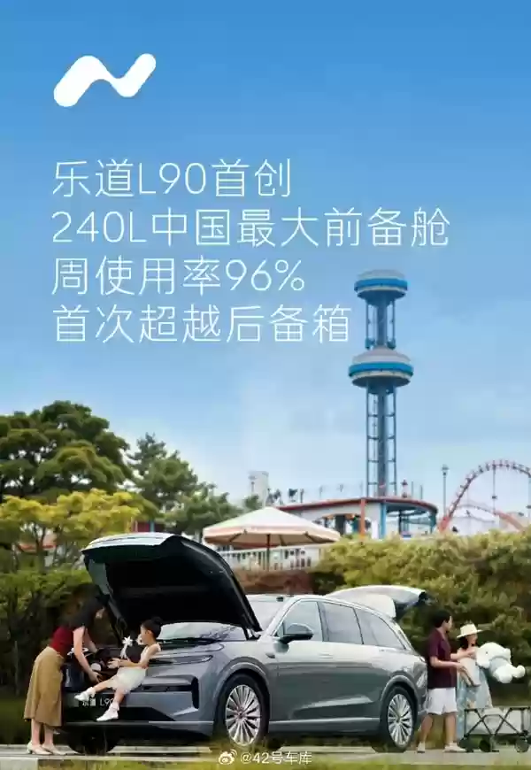 96%用户每周至少用一次 乐道L90前备箱首次超过后备箱