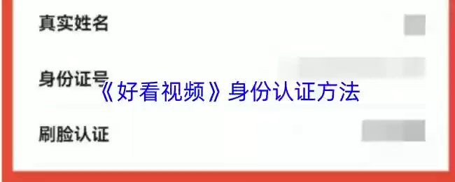 《好看视频》身份认证方法