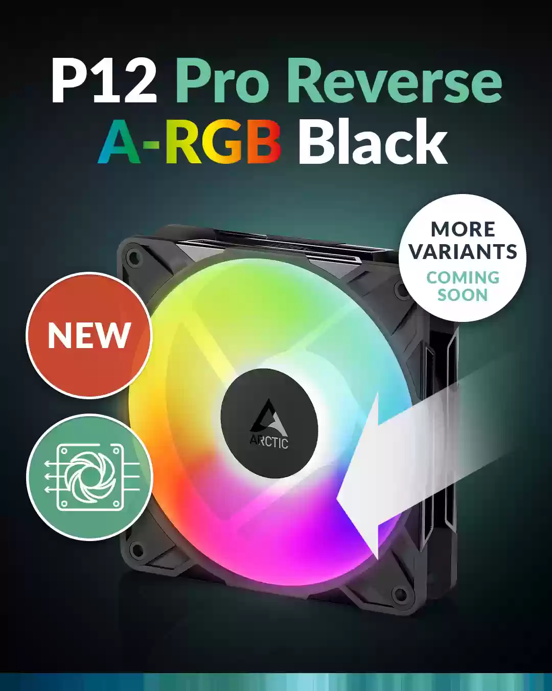 ARCTIC 推出反叶版本 P Pro 系列风扇,首发 120mm ARGB 黑色型号
