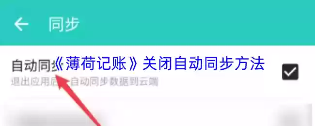 《薄荷记账》关闭自动同步方法