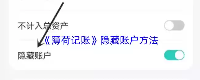 《薄荷记账》隐藏账户方法