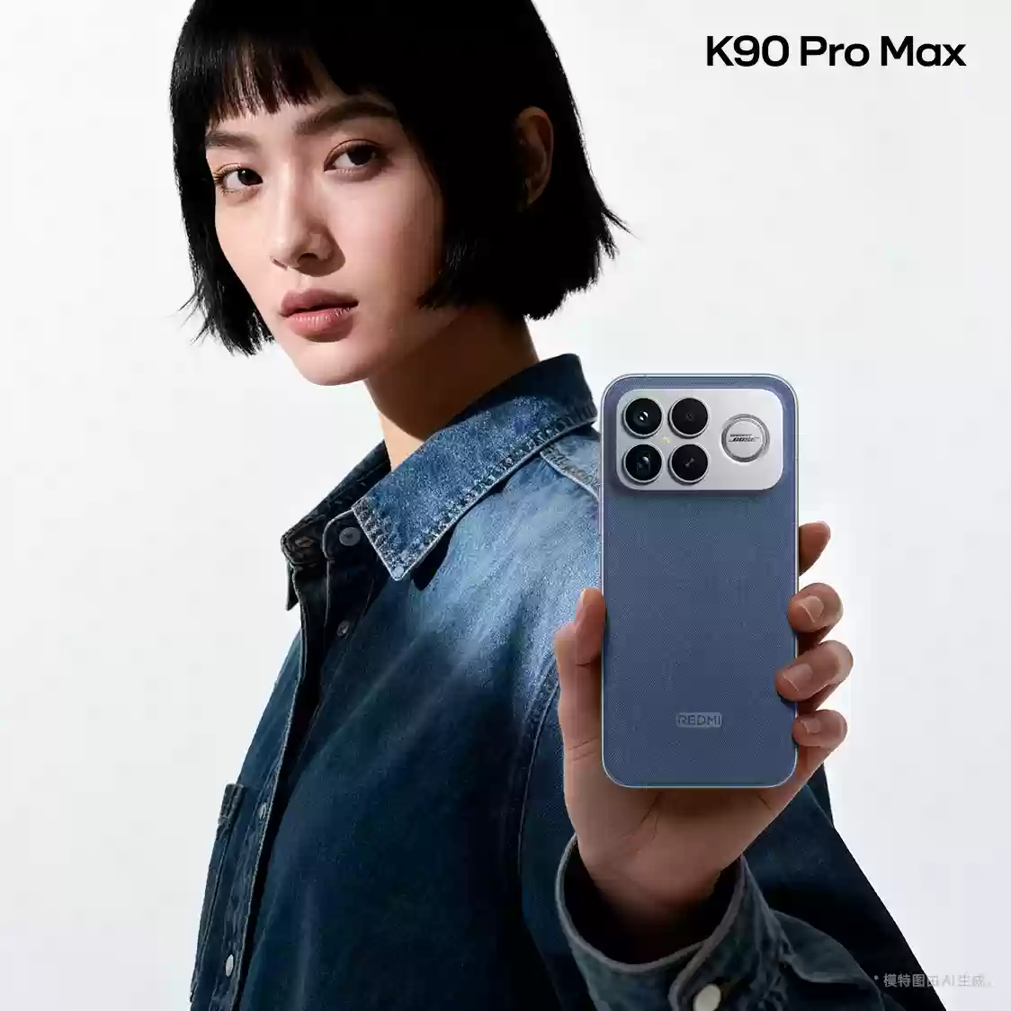 小米 REDMI K90 Pro Max 丹宁色机身材质亮点:牛仔蓝 + 第三代科技纳米皮