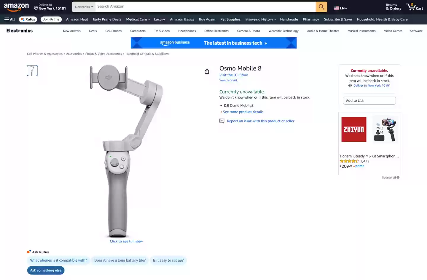 换壳 OM7P？大疆 Osmo Mobile 8 手机稳定器实拍图曝光：黑化外观、搭磁吸补光灯 / 摄像头模块