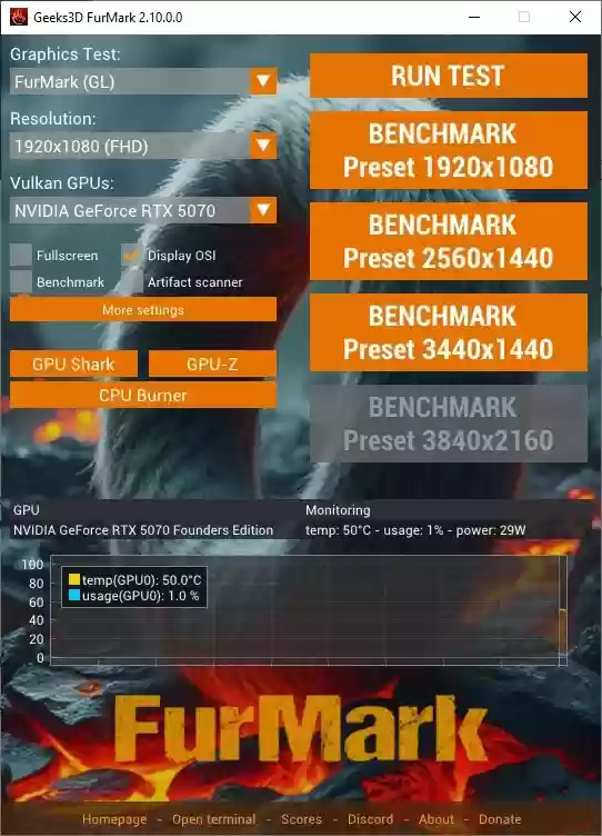 压榨显卡必备!FurMark 2.10全新发布:支持3K超宽屏、RTX 5090D v2