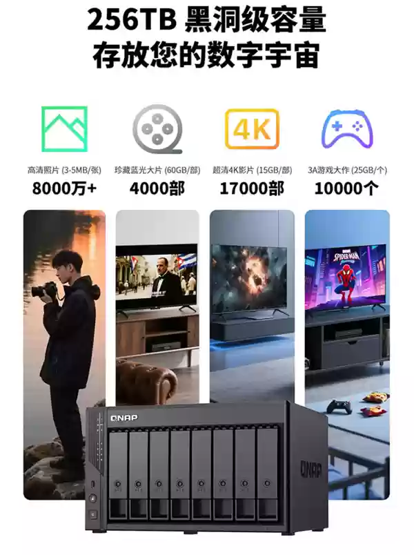 8盘位NAS仅3699元！威联通Qu805双11大促 最大可配256TB