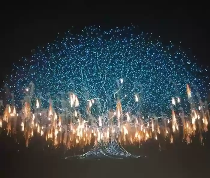 浏阳无人机烟花秀创双项世界纪录