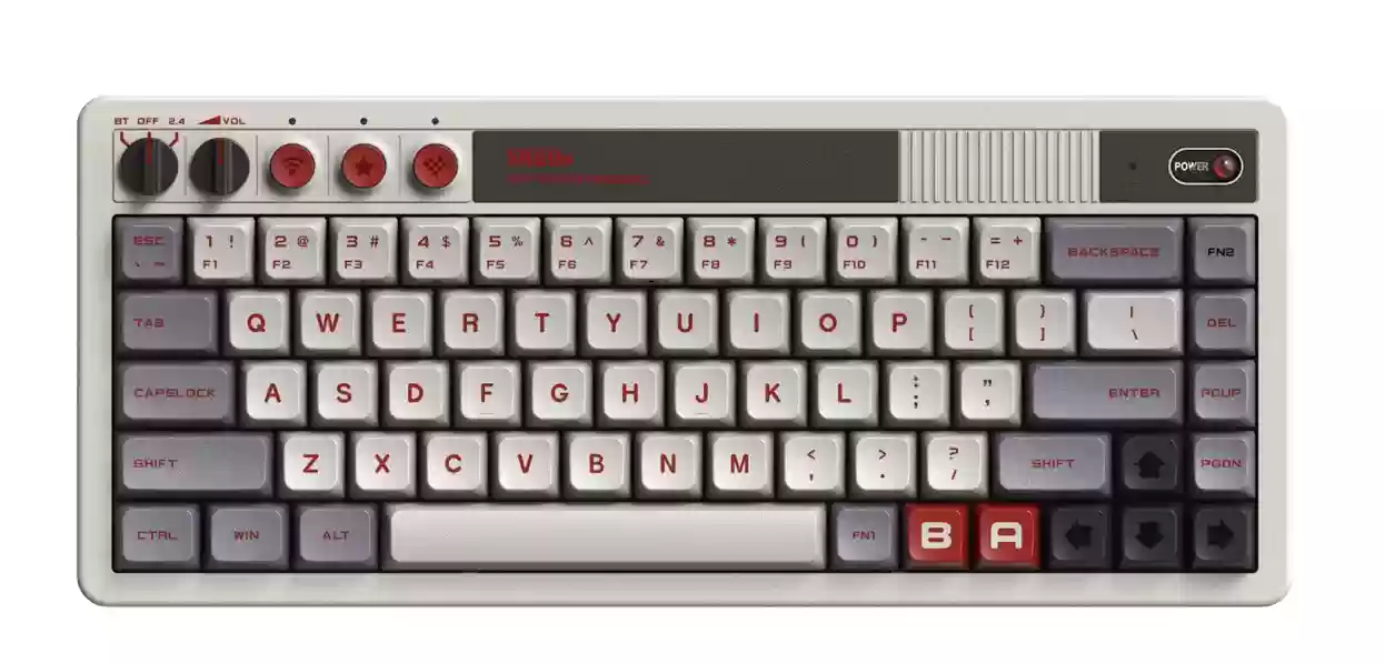 八位堂推出“任天堂NES游戏机40周年”主题限定外设硬件:无线手柄、机械键盘、蓝牙音箱