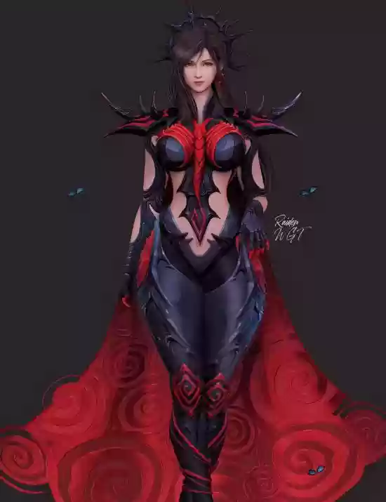 推主@RaidenWgt发布最终幻想7蒂法3D新作，海拉风战衣惊艳亮相