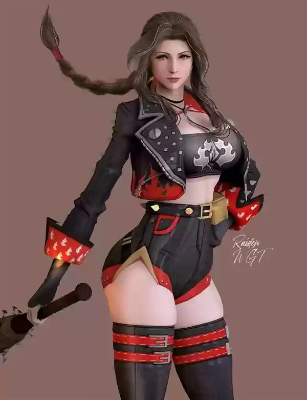 《最终幻想7》蒂法3D美图:穿上新服装 身材更出色