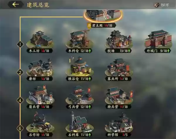 三国群英传策定九州建筑升级优先顺序