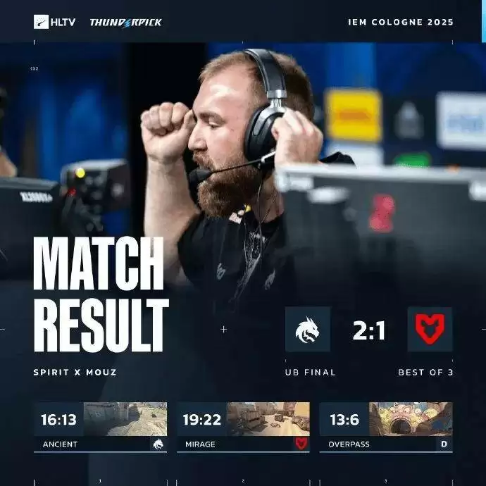  IEM科隆2025：独联体双子星觉醒！Spirit鏖战三图力克MOUZ晋级四强 