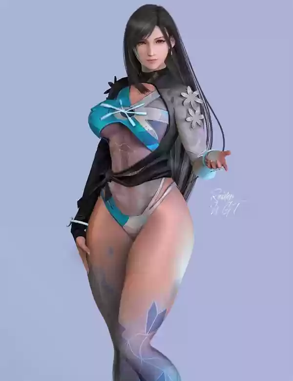 《最终幻想7》蒂法3D美图:穿上新服装 身材更出色