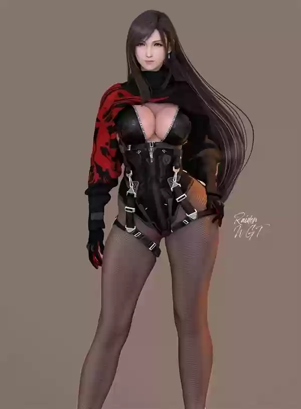 《最终幻想7》蒂法3D美图:穿上新服装 身材更出色