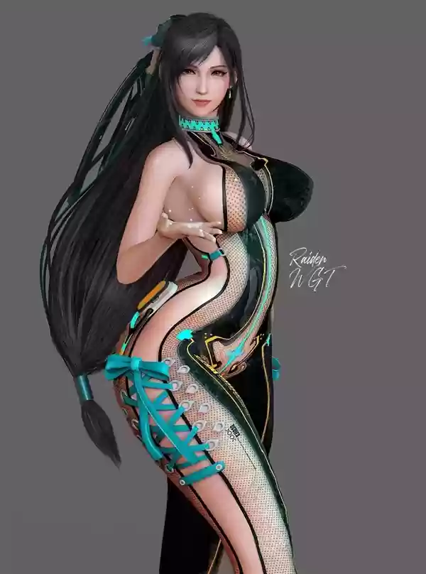 《最终幻想7》蒂法3D美图:穿上新服装 身材更出色