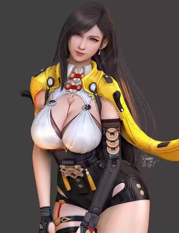《最终幻想7》蒂法3D美图:穿上新服装 身材更出色