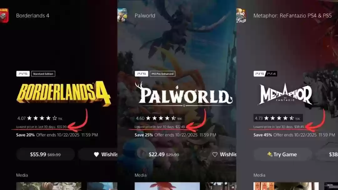 索尼悄悄调整主机端 PSN 商店,明确展示促销游戏过去 30 天最低价格