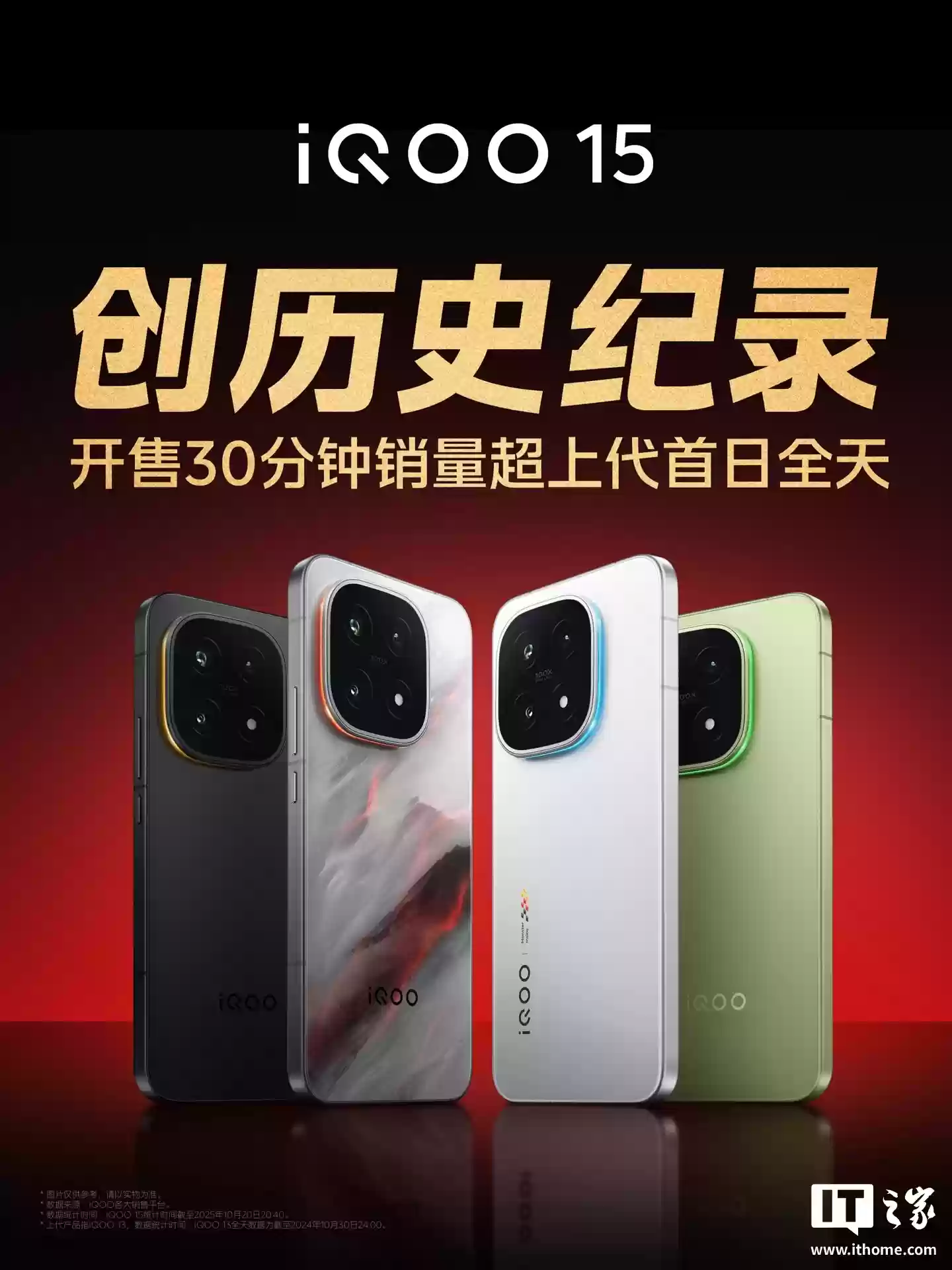 iQOO 15 手机创历史纪录，首销日获 2025 年天猫安卓新品冠军