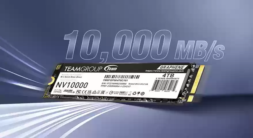 十铨推NV10000 PCIe 5.0 SSD：读速达10000MB/s，支持4TB大容量