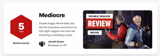 双截龙再临媒体评分出炉：经典重启乏力，IGN仅给5分