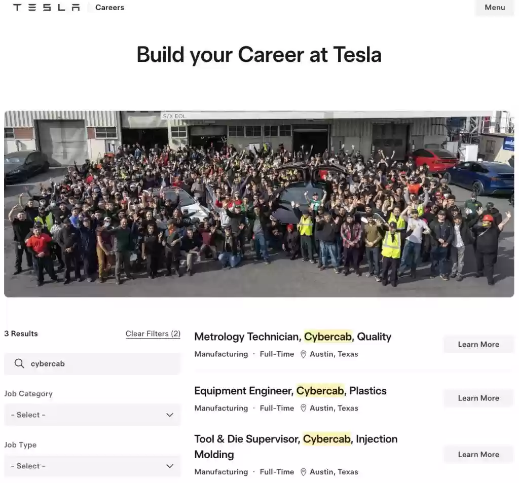目标年产能 200 万辆,特斯拉为 Cybercab 生产招聘关键人员