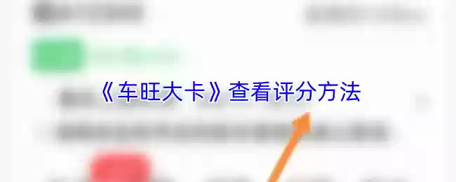 《车旺大卡》查看评分方法