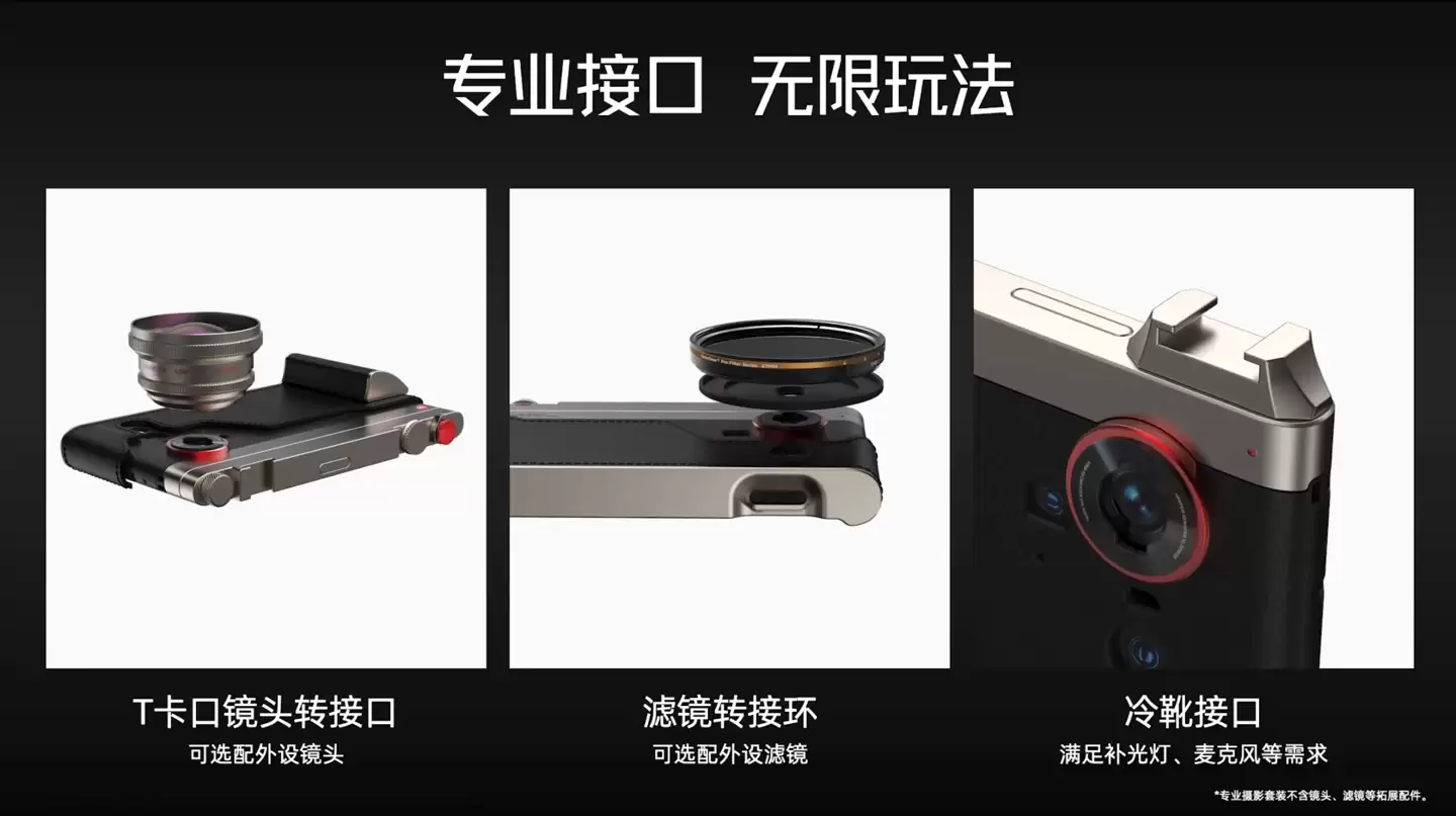 努比亚 Z80 Ultra 专业摄影套装发布:顶层牛皮手柄,拨杆转盘可自定义操作