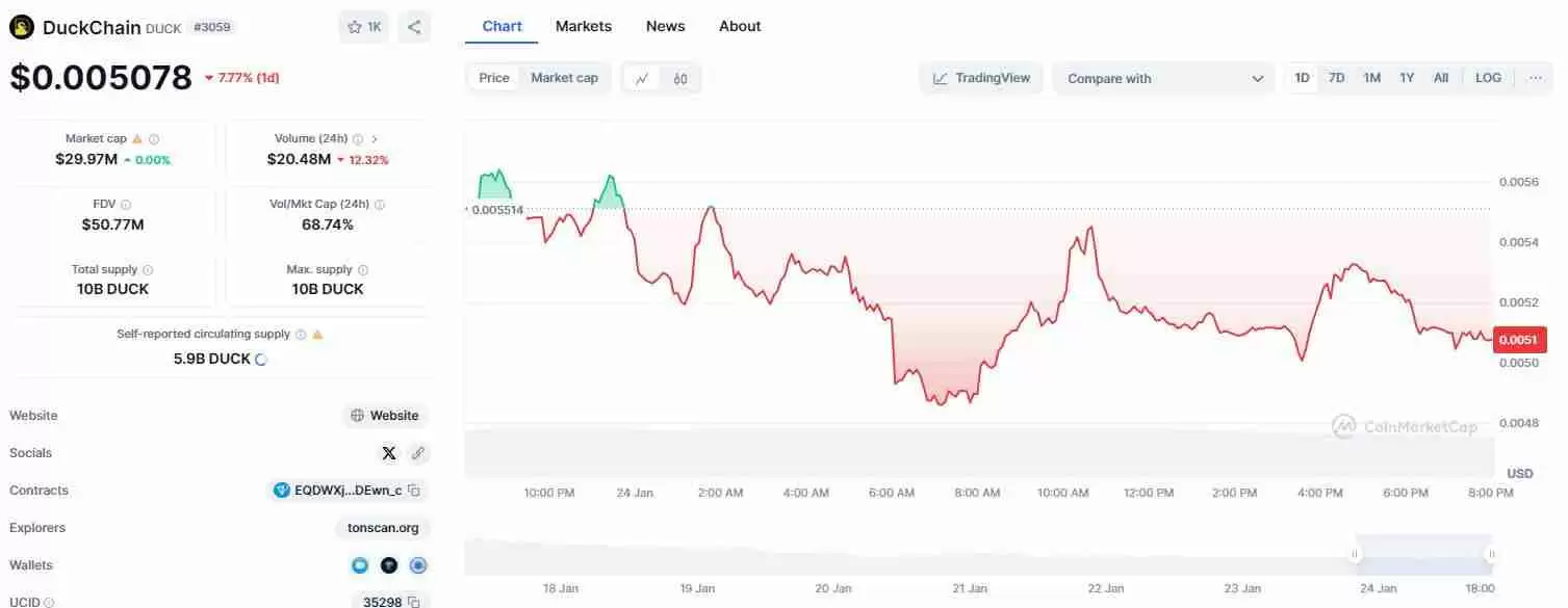 什么是DuckChain (DUCK)?DUCK价格预测2025-2030年