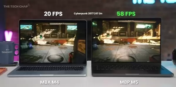 M5芯片助力MacBook Pro游戏性能飙升，光追帧率提升290%