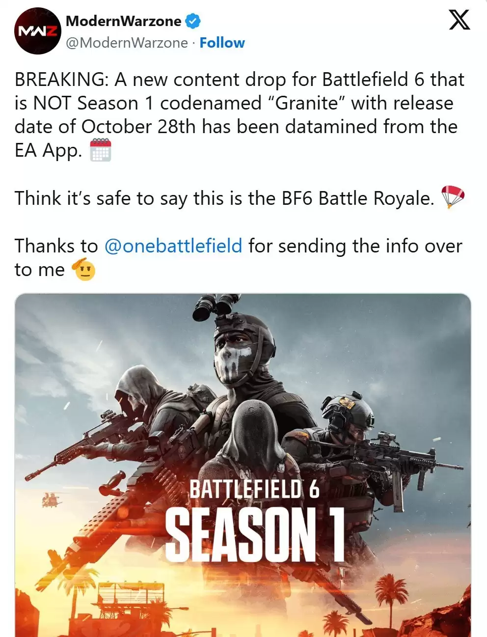 战区6大逃杀模式Granite将于10月28日免费上线