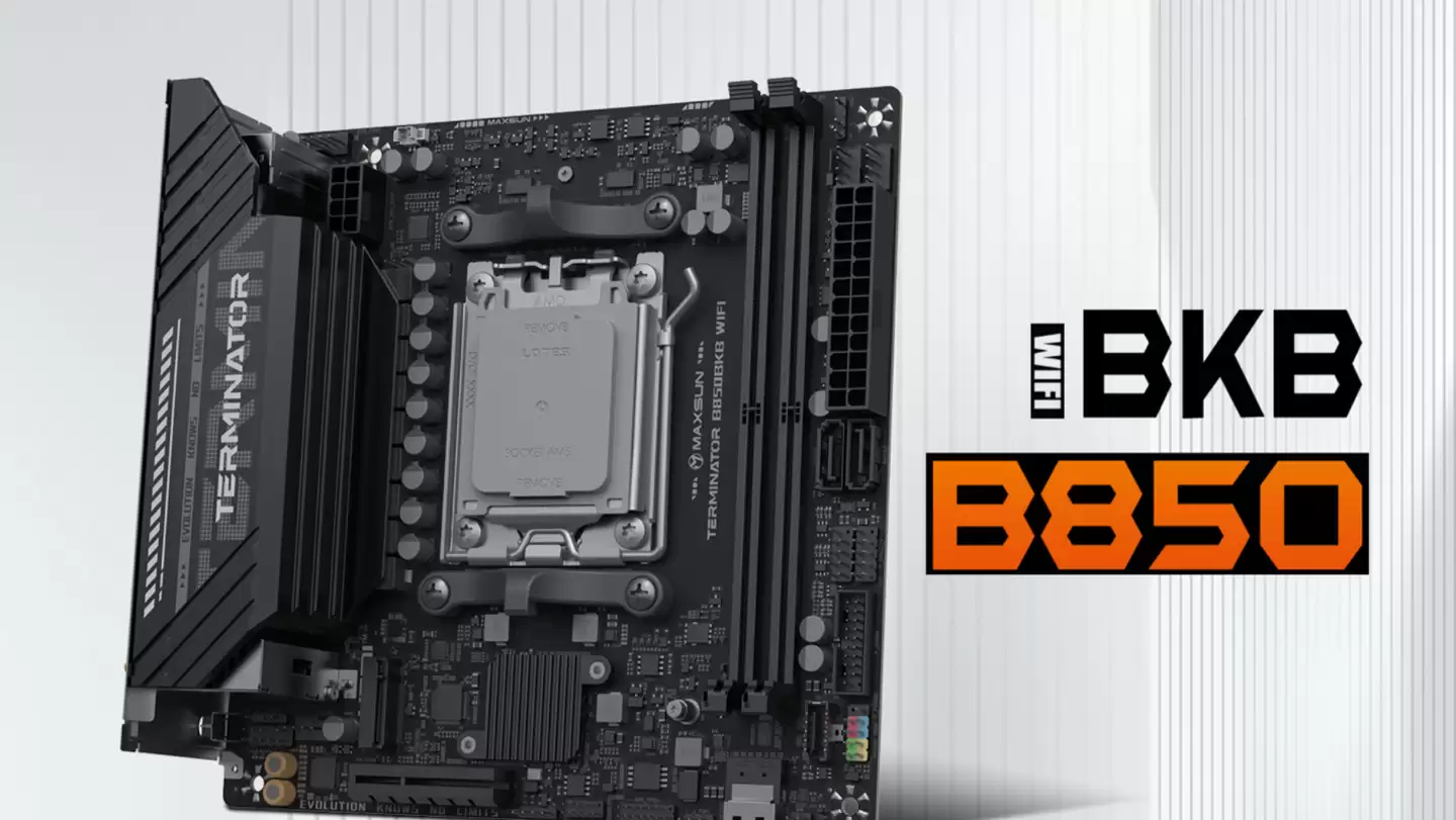铭瑄终结者 B850BKB WIFI 主板正式面世:首款 AMD 背置主 PCIe 插槽型号