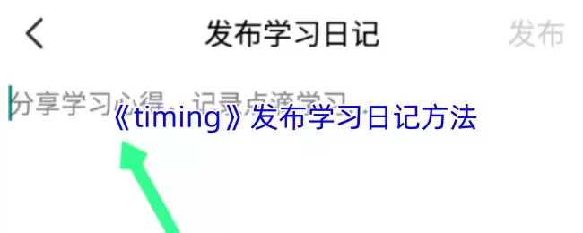 《timing》发布学习日记方法