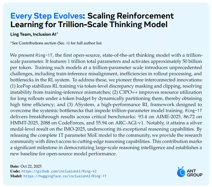 蚂蚁开源 Ring-1T，成就推理、编程、通用智能三冠王