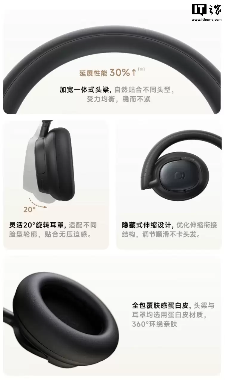 倍思 MH1 头戴式降噪耳机开售:双金标认证、80小时续航,首发价296.1元