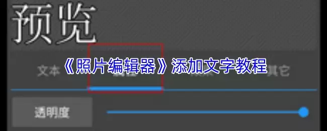 《照片编辑器》添加文字教程
