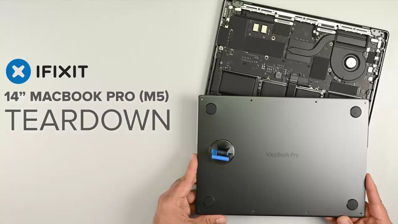 4/10 分：iFixit 拆解 M5 MacBook Pro，苹果简化换电池流程