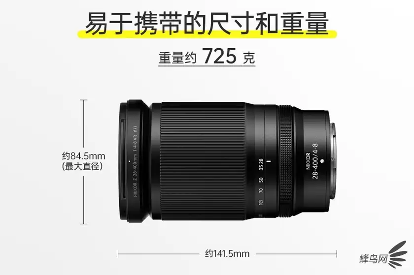 高变焦倍率 尼克尔Z 28-400mm f/4-8 VR售8699元 高变焦倍率 尼克尔Z 28-400mm f/4-8 VR售8699元