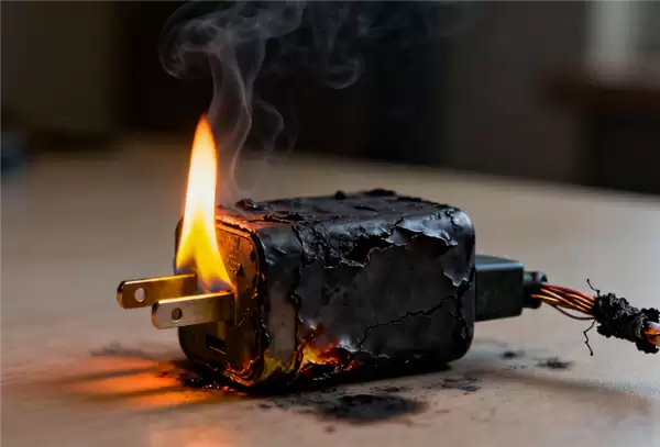 充电器没拔家被烧 电视被烧爆 当事人：损失十几万