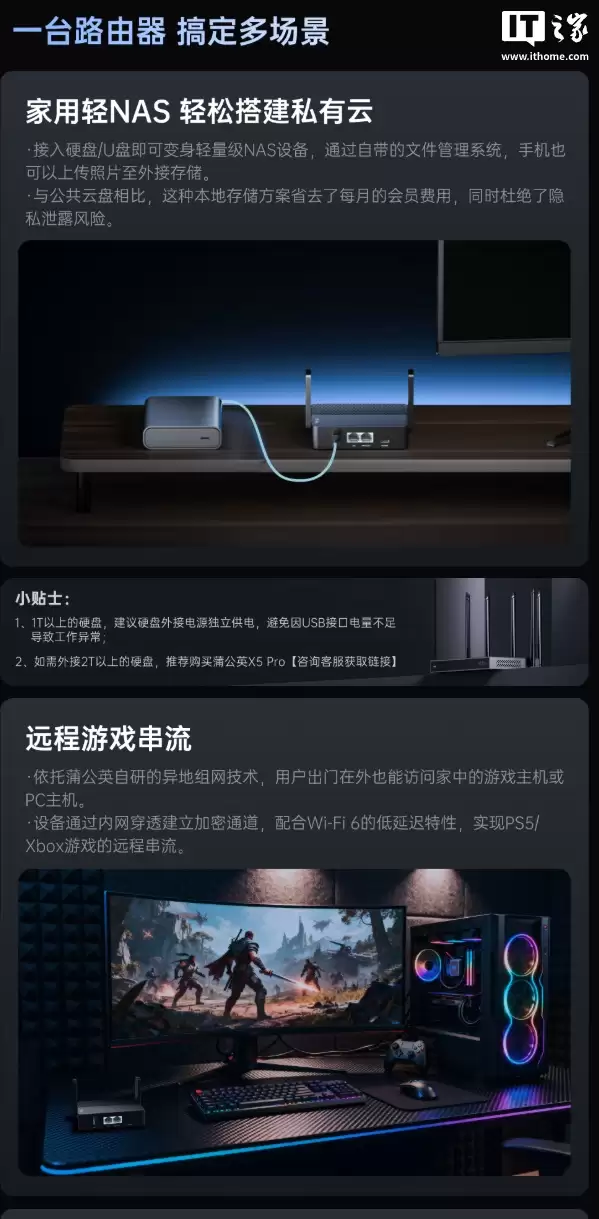 贝锐蒲公英 X1 Pro 路由器首销:支持自建私有云、异地组网,219 元
