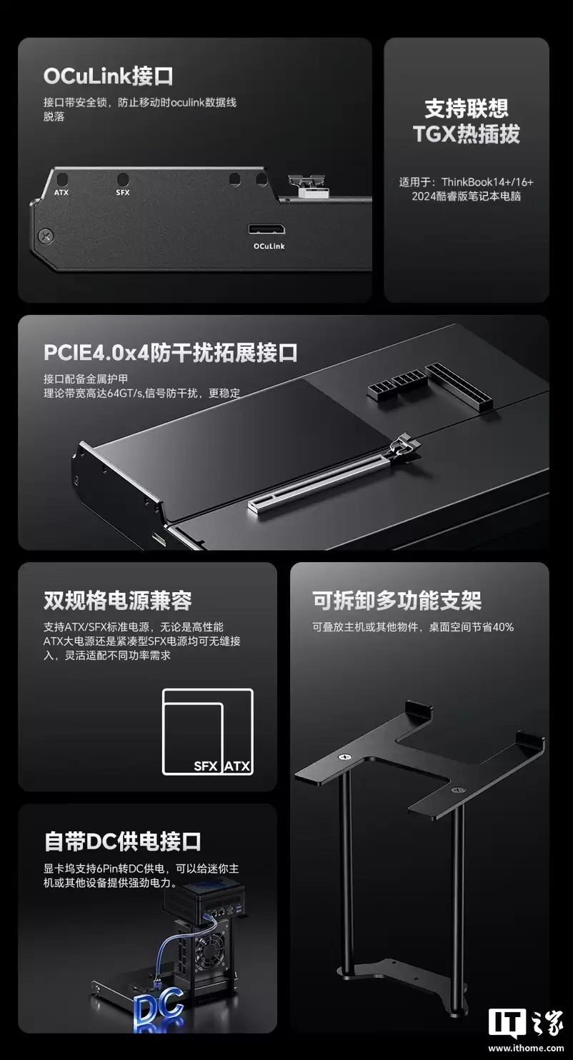 天钇 EG01 OCuLink 显卡扩展坞开售:配迷你主机支架,首发价474元