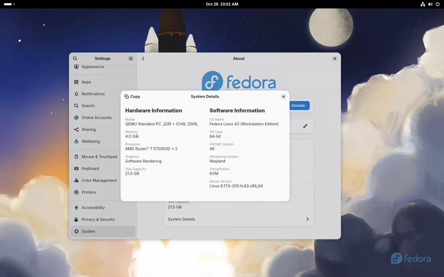 Fedora 43 正式版定档 10 月 28 日发布:升级 Linux 内核 6.17,全面转向 Wayland