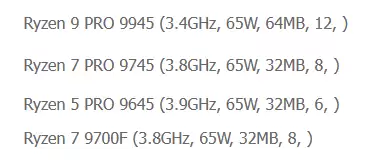AMD PRO 9000系列处理器规格