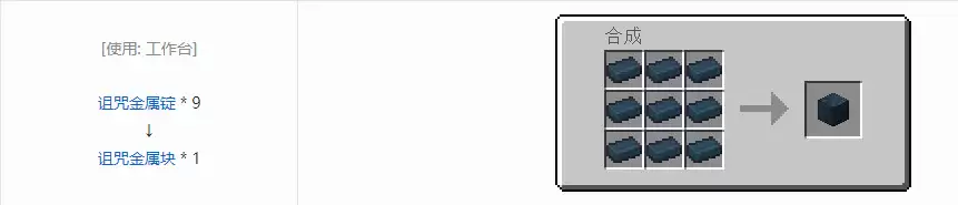 我的世界诡厄巫术建筑方块合成大全