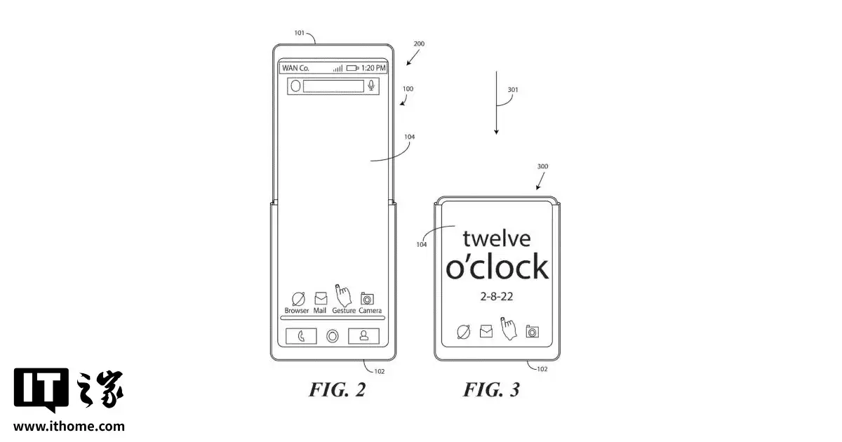 联想旗下摩托罗拉“卷轴拉伸屏”智能手表专利曝光,一键延长屏幕变身手机
