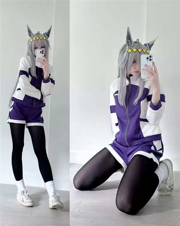 美国小姐姐cos《电锯人》蕾赛 过膝袜勒腿效果太顶了