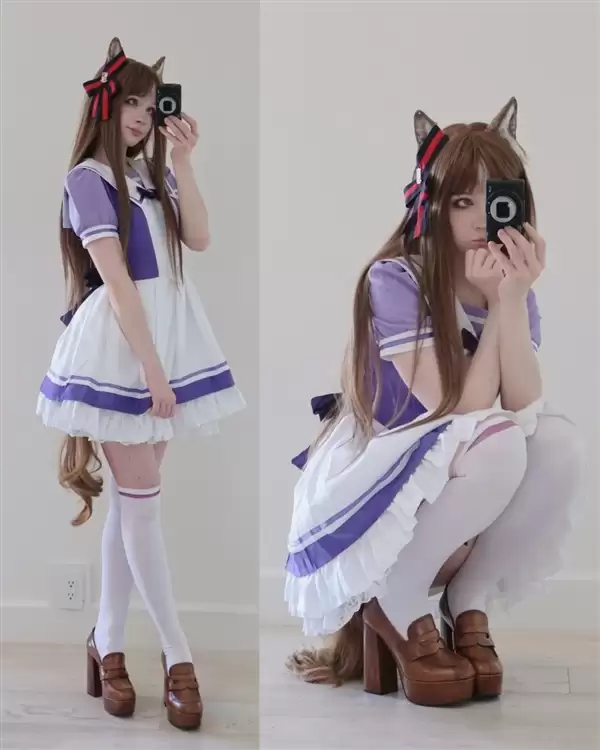 美国小姐姐cos《电锯人》蕾赛 过膝袜勒腿效果太顶了