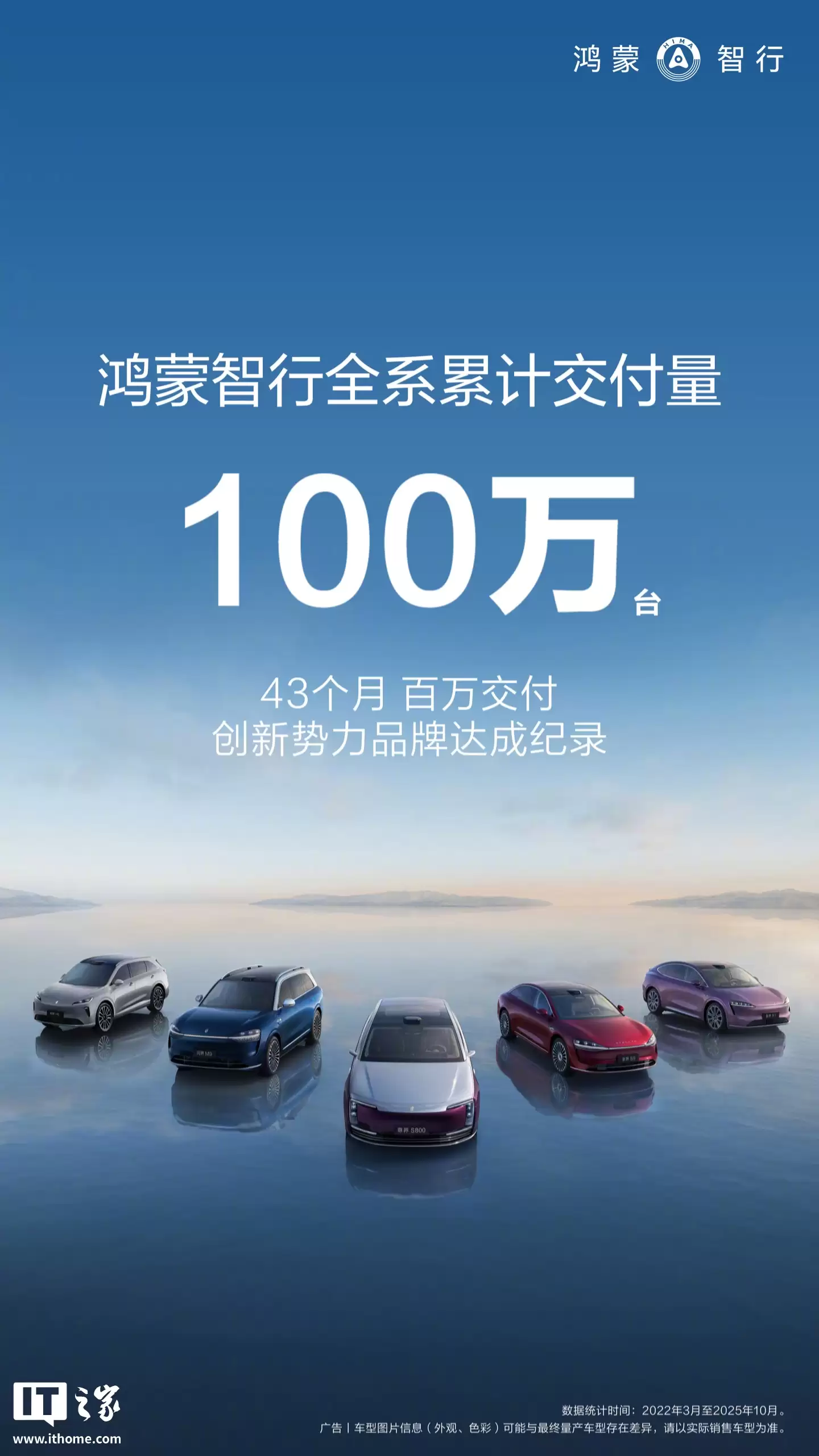 华为余承东:仅用43个月,鸿蒙智行全系交付突破100万台