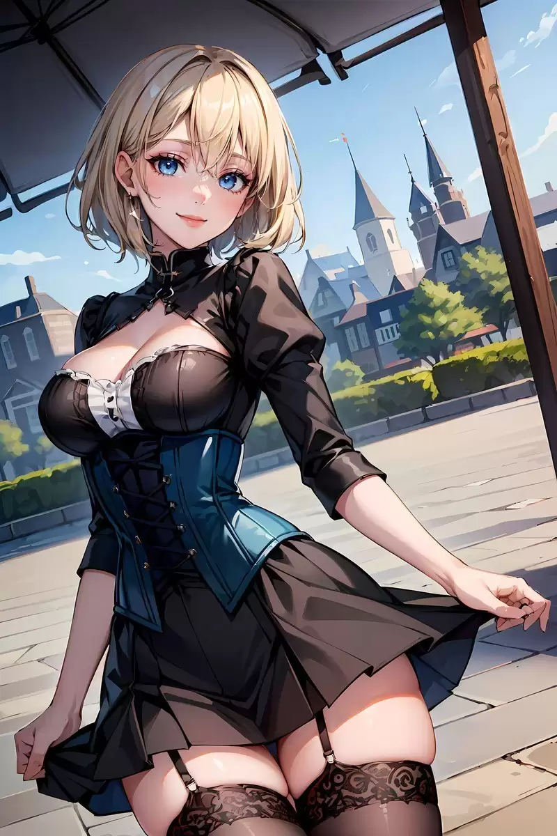 AI少女绘：紧身衣吊带袜展现性感曲线