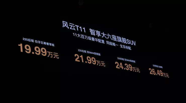 预售19.99万起，奇瑞风云T11把六座SUV卷到新低 