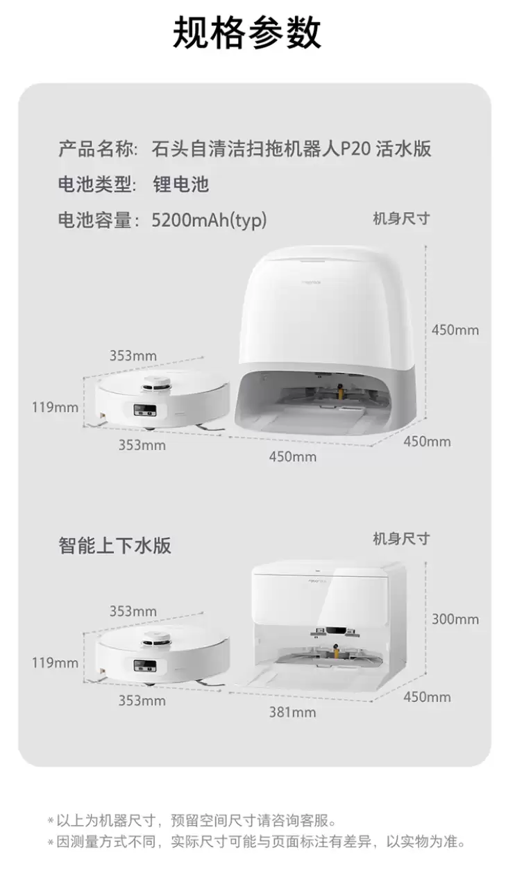 上市价 4399 元 → 国补后 3176 元:石头扫地机器人 P20 活水版 3 期免息